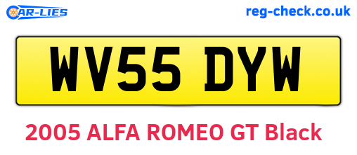 WV55DYW are the vehicle registration plates.