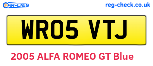 WR05VTJ are the vehicle registration plates.