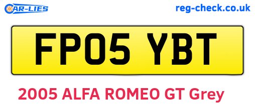 FP05YBT are the vehicle registration plates.