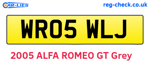 WR05WLJ are the vehicle registration plates.