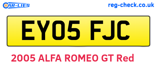 EY05FJC are the vehicle registration plates.