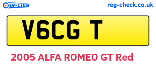 V6CGT are the vehicle registration plates.
