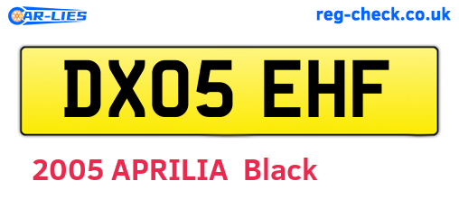 DX05EHF are the vehicle registration plates.