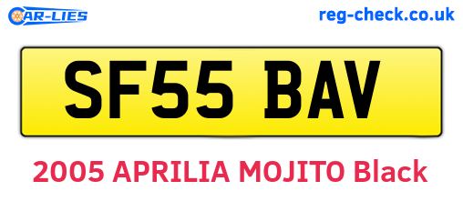 SF55BAV are the vehicle registration plates.