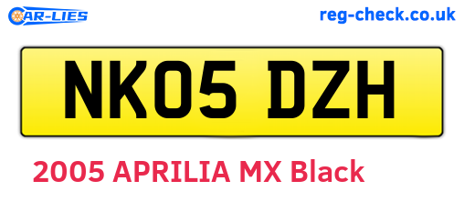 NK05DZH are the vehicle registration plates.