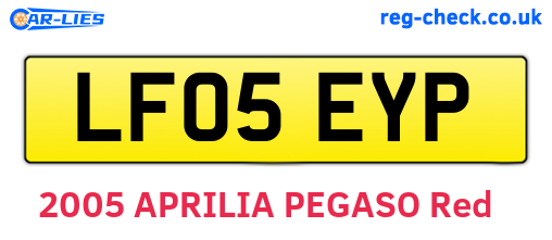 LF05EYP are the vehicle registration plates.
