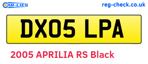 DX05LPA are the vehicle registration plates.