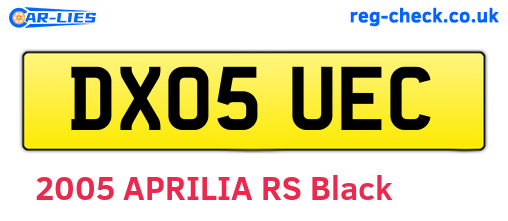 DX05UEC are the vehicle registration plates.