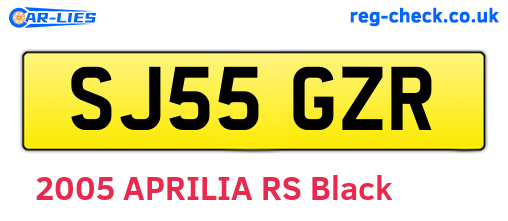 SJ55GZR are the vehicle registration plates.