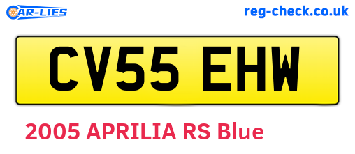 CV55EHW are the vehicle registration plates.