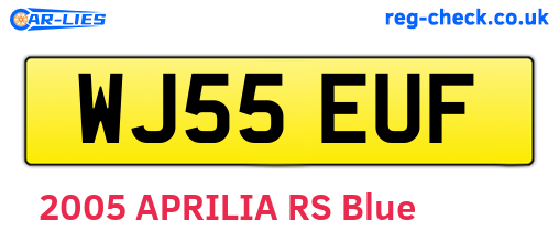 WJ55EUF are the vehicle registration plates.