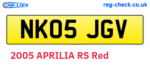 NK05JGV are the vehicle registration plates.