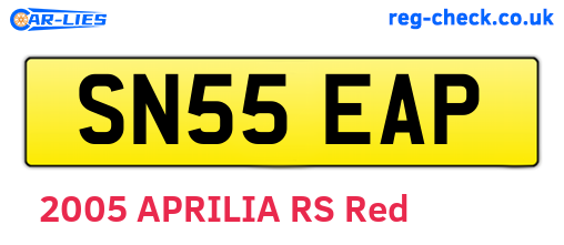 SN55EAP are the vehicle registration plates.