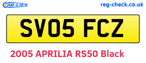 SV05FCZ are the vehicle registration plates.