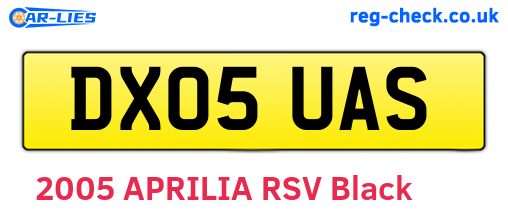 DX05UAS are the vehicle registration plates.