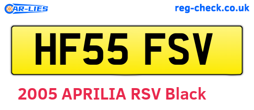 HF55FSV are the vehicle registration plates.