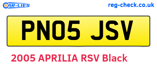 PN05JSV are the vehicle registration plates.