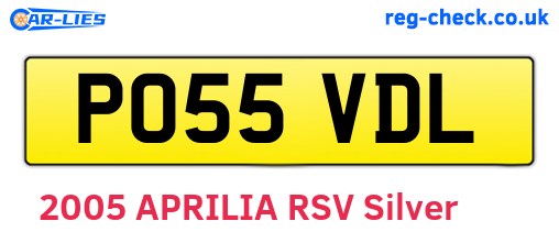 PO55VDL are the vehicle registration plates.