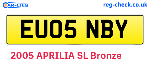 EU05NBY are the vehicle registration plates.