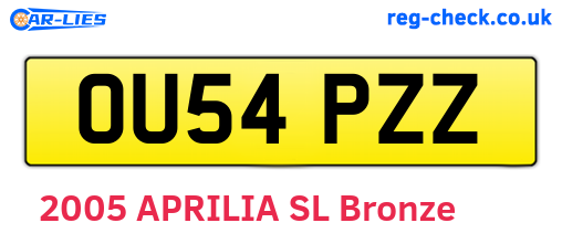 OU54PZZ are the vehicle registration plates.