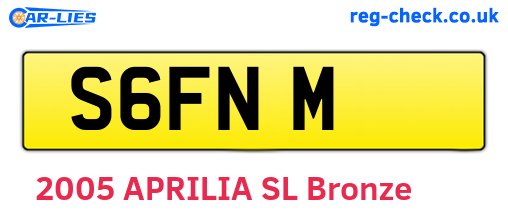 S6FNM are the vehicle registration plates.