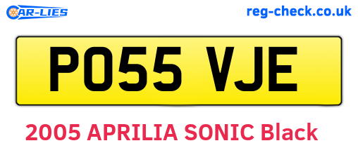 PO55VJE are the vehicle registration plates.