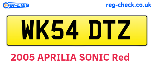 WK54DTZ are the vehicle registration plates.