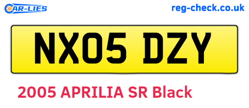 NX05DZY are the vehicle registration plates.