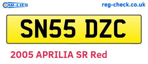 SN55DZC are the vehicle registration plates.