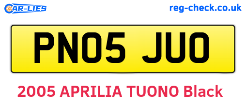PN05JUO are the vehicle registration plates.