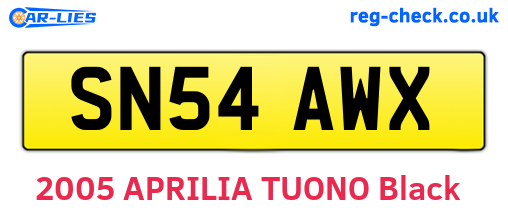 SN54AWX are the vehicle registration plates.