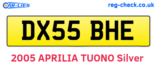 DX55BHE are the vehicle registration plates.