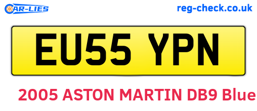 EU55YPN are the vehicle registration plates.