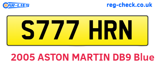 S777HRN are the vehicle registration plates.