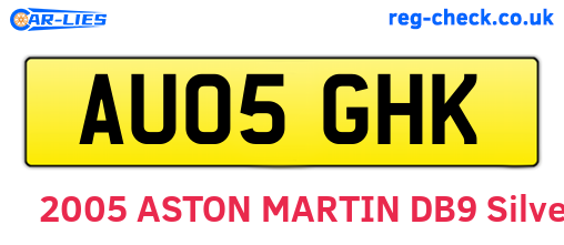 AU05GHK are the vehicle registration plates.