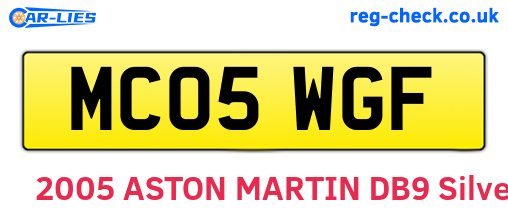 MC05WGF are the vehicle registration plates.