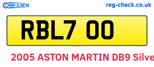 RBL700 are the vehicle registration plates.