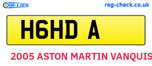 H6HDA are the vehicle registration plates.