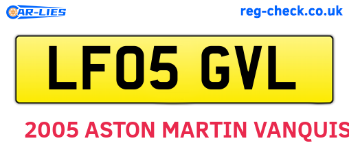 LF05GVL are the vehicle registration plates.