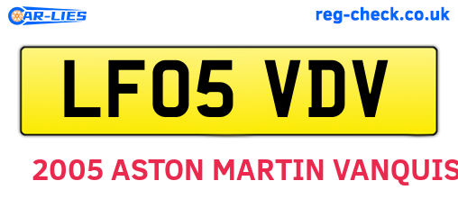 LF05VDV are the vehicle registration plates.