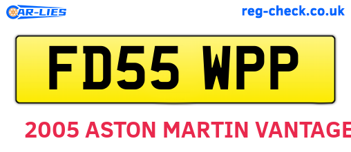 FD55WPP are the vehicle registration plates.