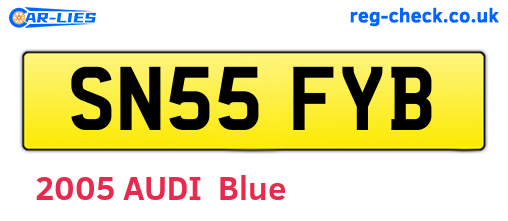 SN55FYB are the vehicle registration plates.