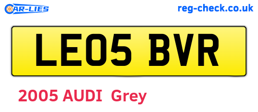 LE05BVR are the vehicle registration plates.