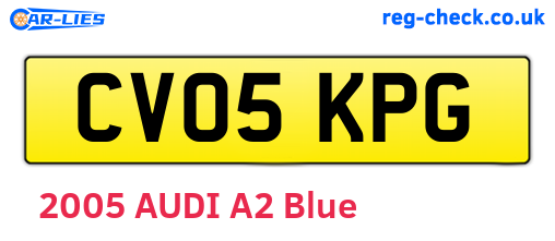 CV05KPG are the vehicle registration plates.