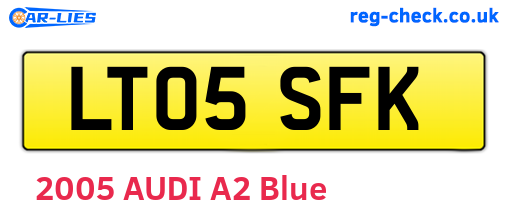 LT05SFK are the vehicle registration plates.