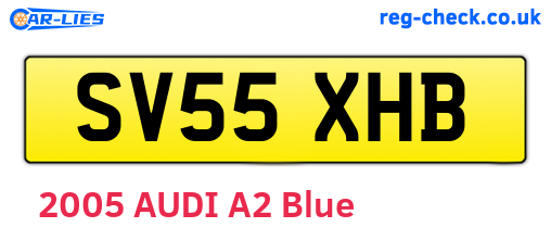 SV55XHB are the vehicle registration plates.