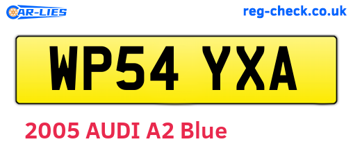 WP54YXA are the vehicle registration plates.