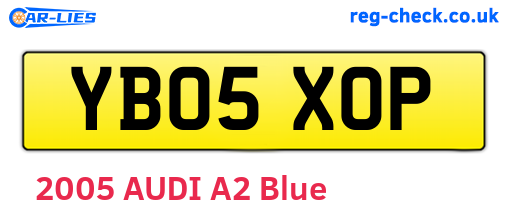 YB05XOP are the vehicle registration plates.
