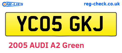 YC05GKJ are the vehicle registration plates.