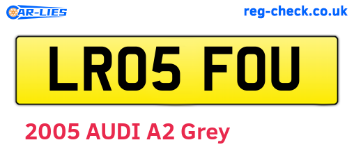 LR05FOU are the vehicle registration plates.